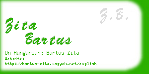 zita bartus business card